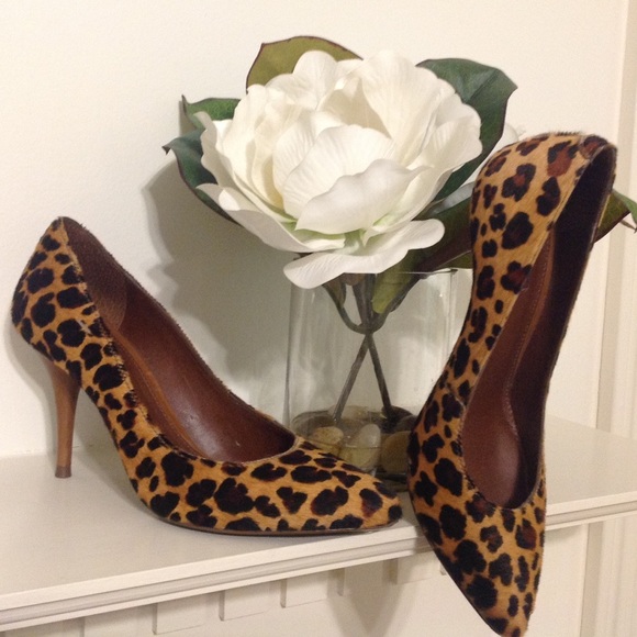 Shoes - Genuine Leather Leopard Pumps